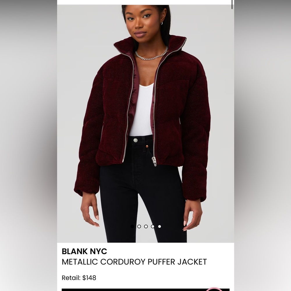 Blanknyc winter cropped red shimmer puffer jacket size medium amazing condition